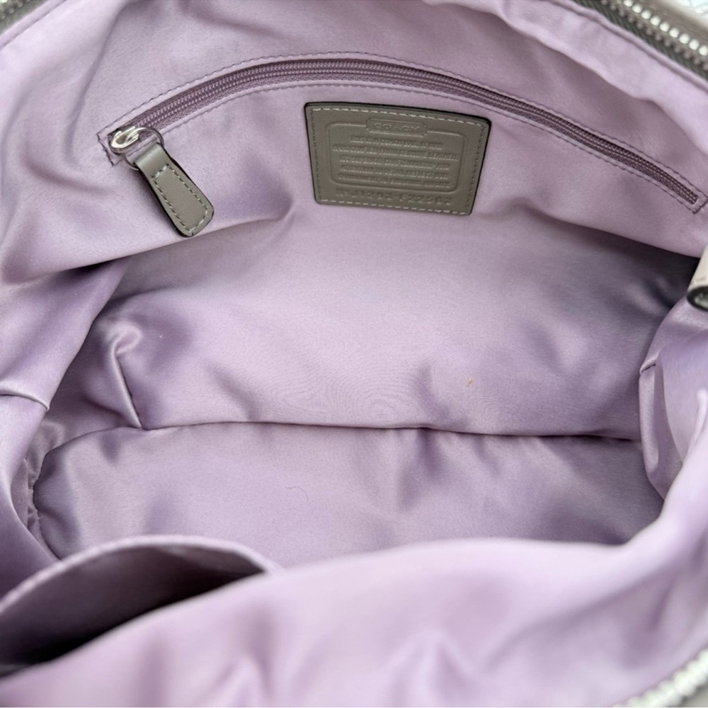 Coach Metallic Leather Twist Handle Satchel Crossbody Bag NWT - Picture 6 of 7